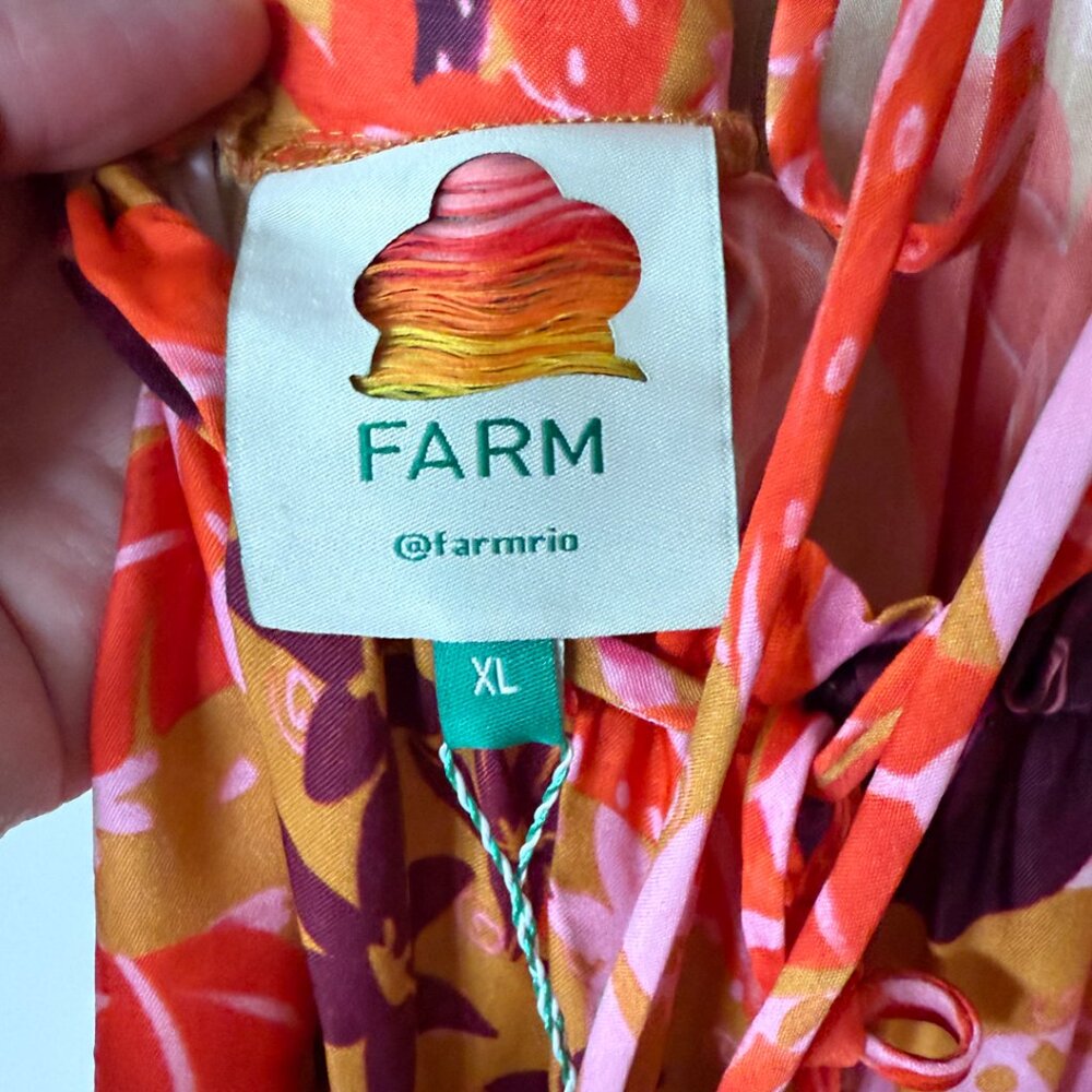 NWT Farm Rio Beige Jungle Panther Lenzing™ Ecovero™ Viscose Maxi Dress, Size XL - Picture 11 of 12